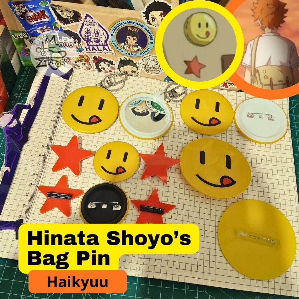 Bross/Pin Tas Hinata Shoyo Haikyuu Hinata Shoyo Bag/ Hinata Shoyo’s Bag Pin (Haikyuu)