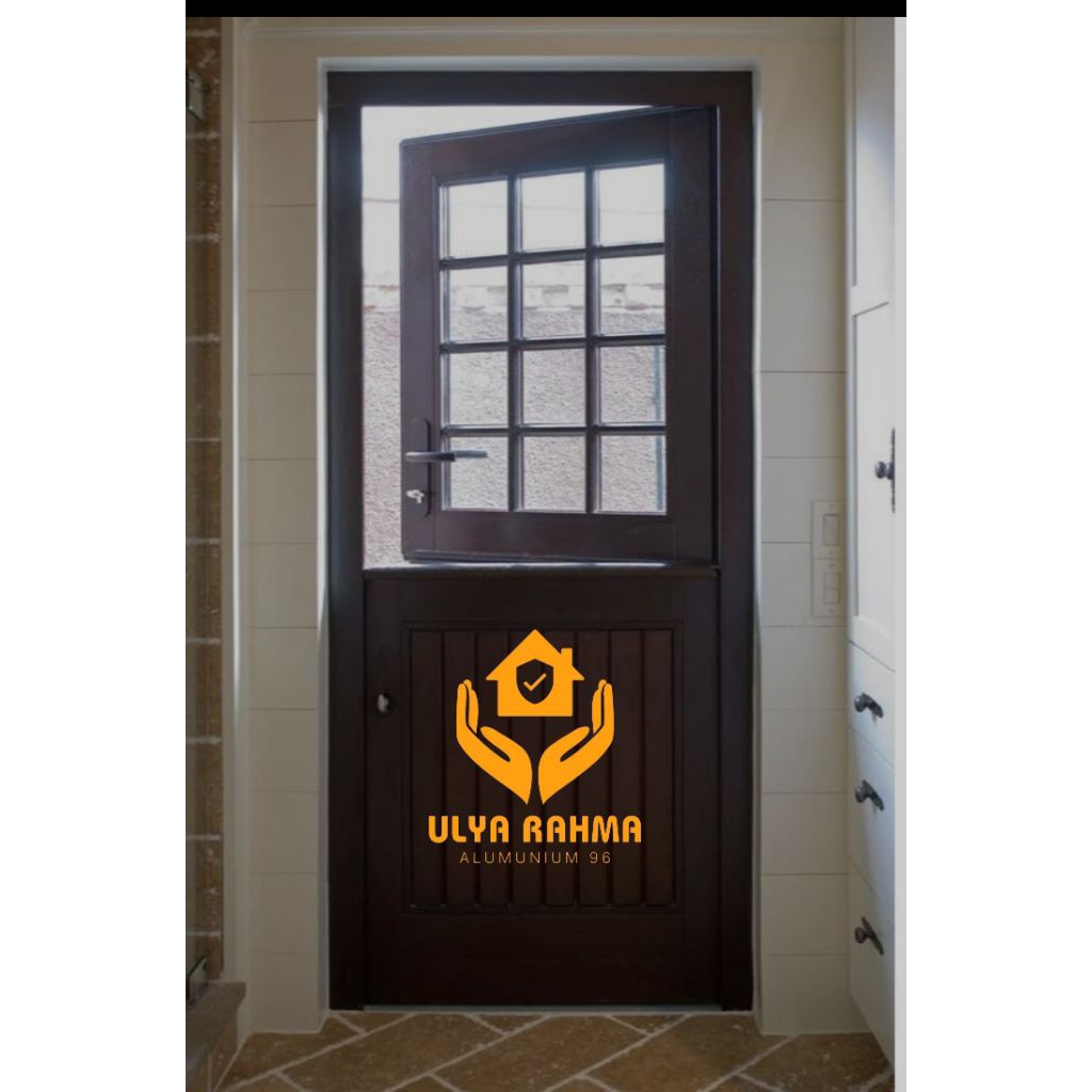 Set pintu koboy aluminium/buka atas bawah cocok untuk pintu dapur bisa custom (free packing kayu)