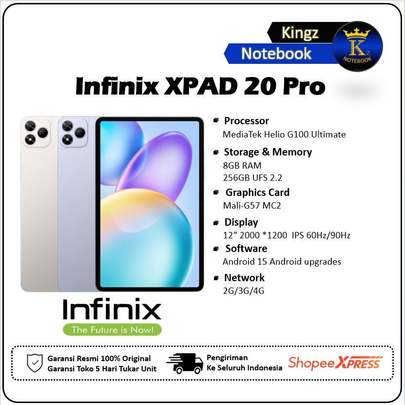 Infinix XPAD 20 Pro 4G 8GB 256GB Garansi Resmi