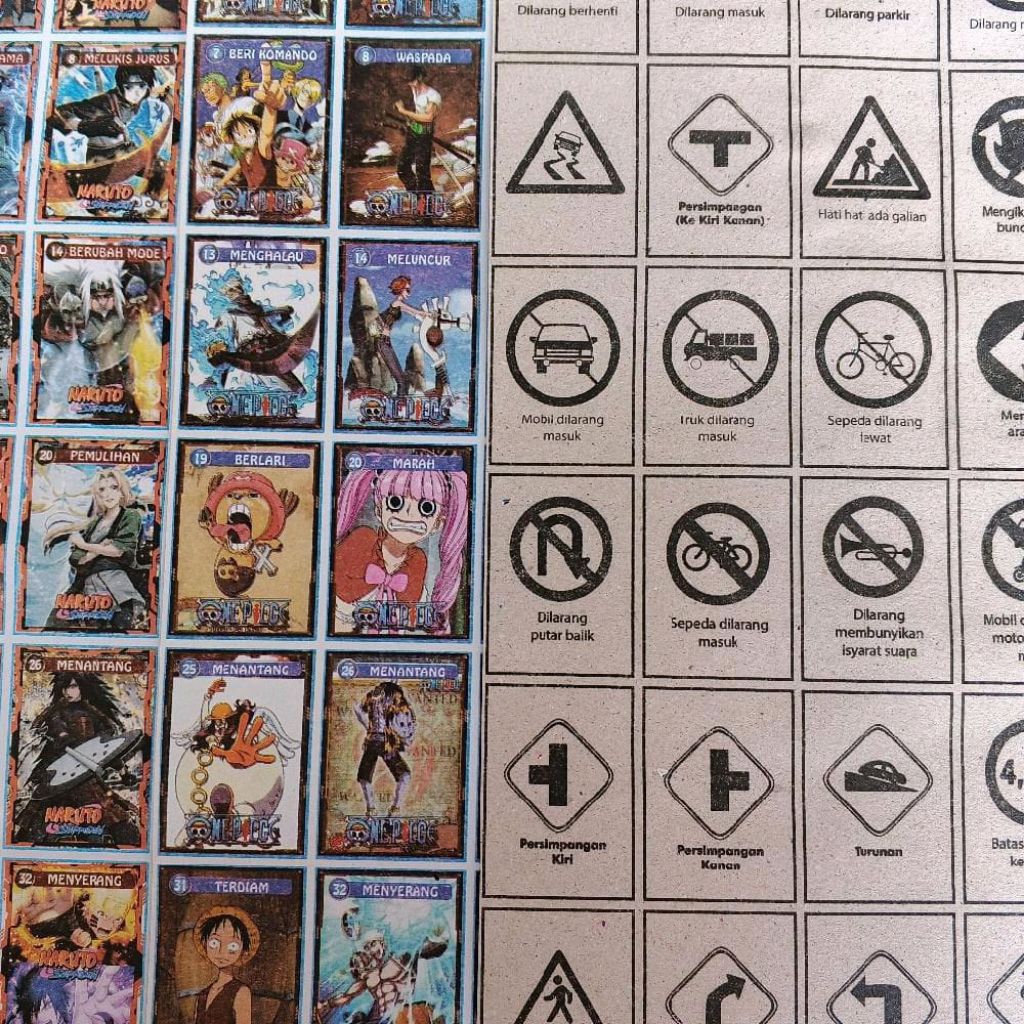 Gambar Wayang/Umbul lembaran 36 Gambar dilengkapi Gambar Lalu Lintas