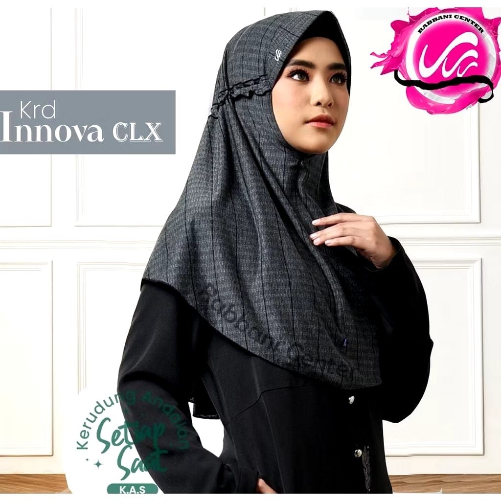 Kerudung Sekolah Innova Clx Instan Serut Belakang Anak Jilbab TK SD SMP SMA Krudung Rabbani ORI