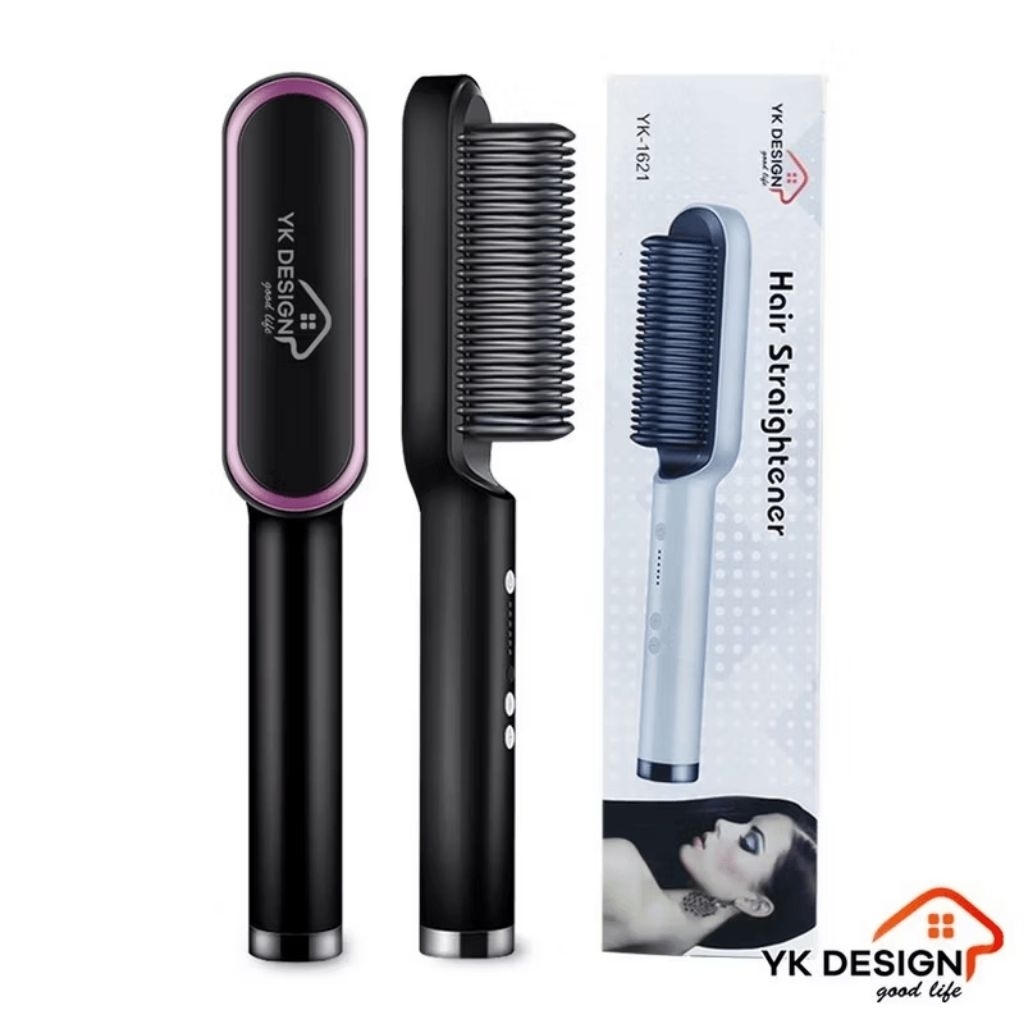 PL - YK DESIGN YK-1612 Catok sisir pelurus rambut. Sisir Listrik