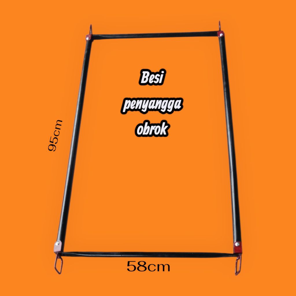 Besi penyangga obrok 4sisi lengkap dengan tempat tali