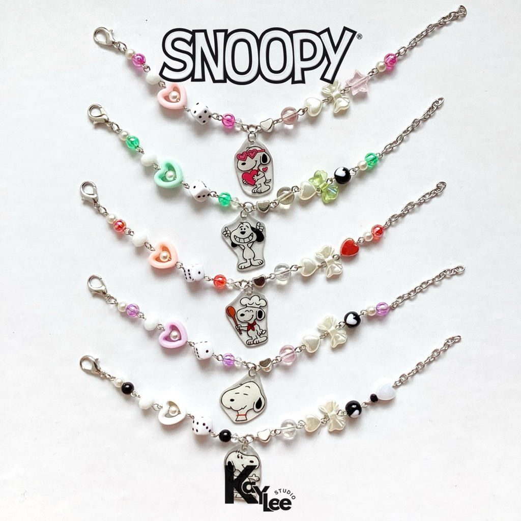 GELANG CHARM SNOOPY PAPER SHRINK AESTHETIC Y2K GELANG MANIK MANIK BY KAYLEE STUDIO