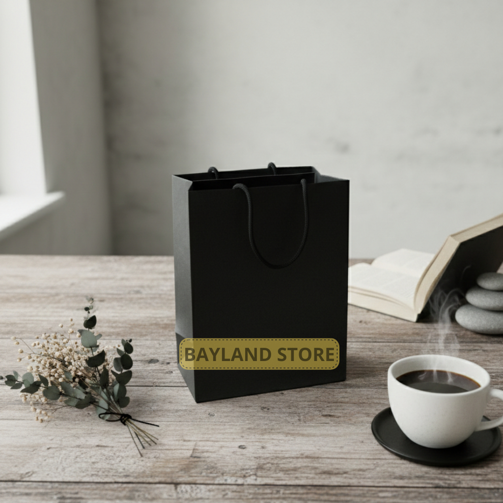 Paper Bag Kado Polos Hitam Small Tas Kado hadiah Hampers
