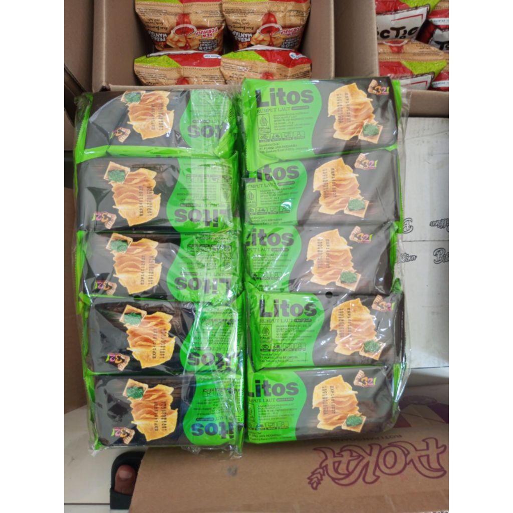 Litos Snack ringan ekstrudat rumput Laut isi 10 pcs