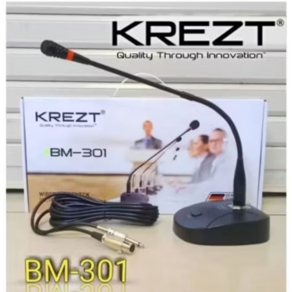 Mic Podium KREZT BM-301 Mik Meja Krezt Bm 301Mikropon Mimbar Krezt Bm301 Mikrofon Kabel Microphone