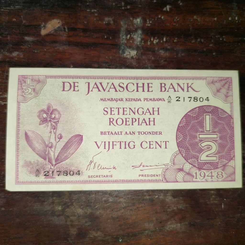 uang kuno setengah rupiah tahun 1948