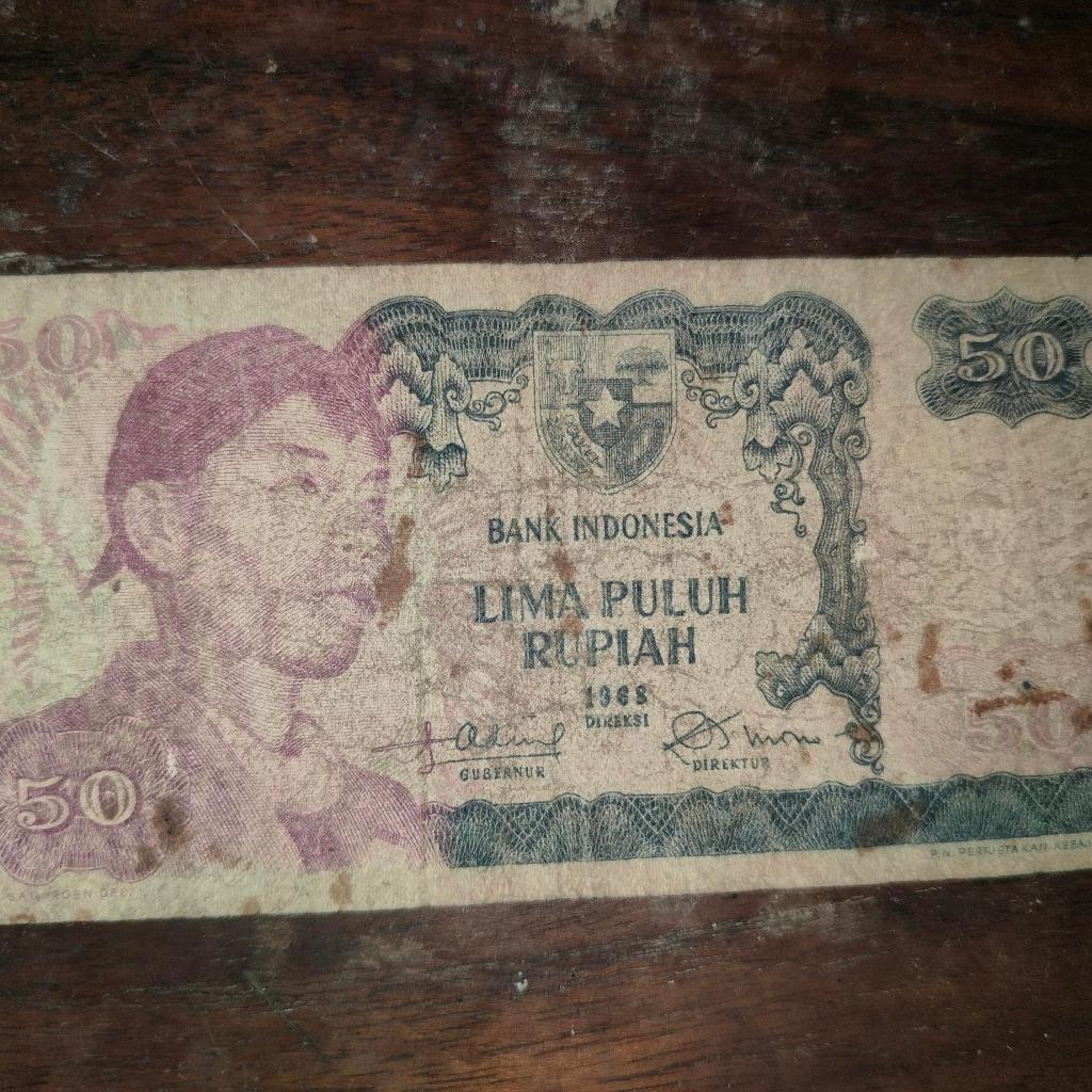 uang kuno 50 rupiah tahun 1968