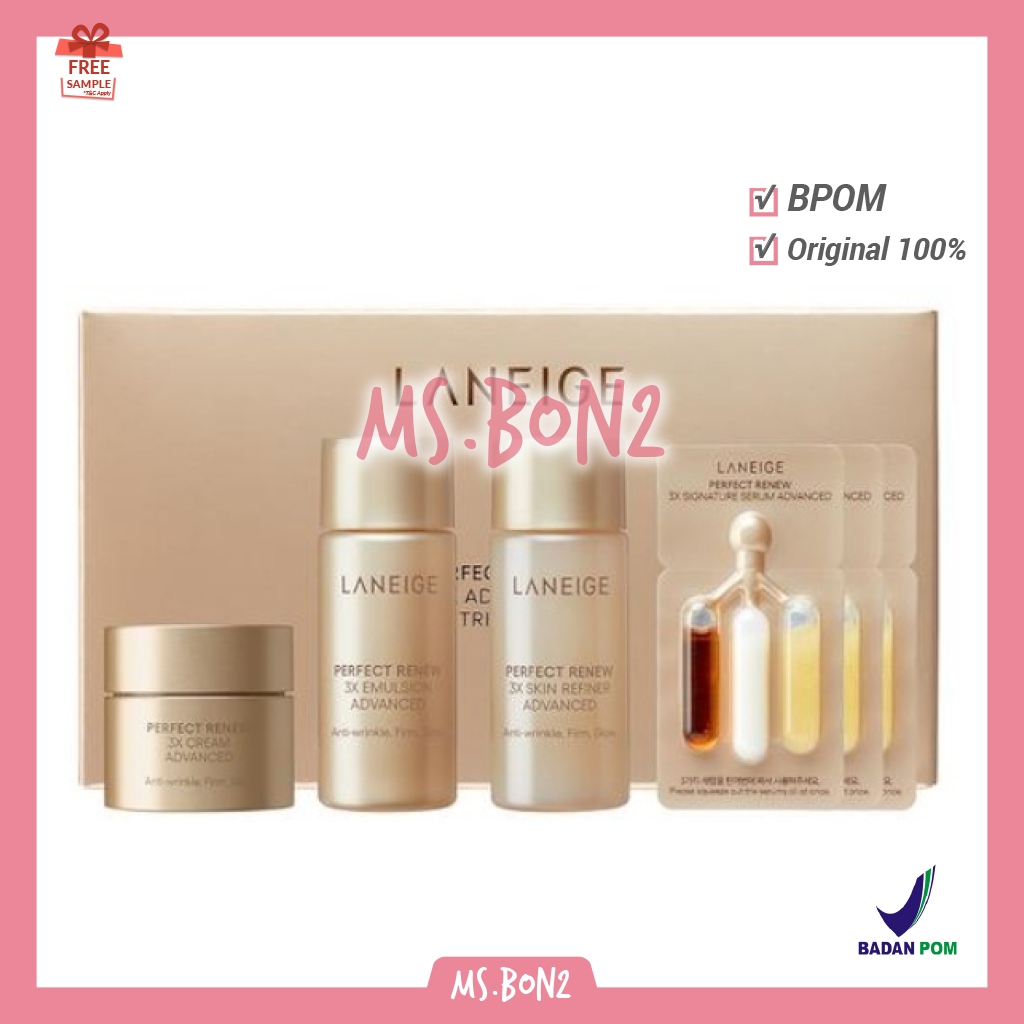 BPOM Laneige Perfect Renew 3X Advanced Kit / Youth Retinol Eye Cream / Signature Kit | Serum Cream S