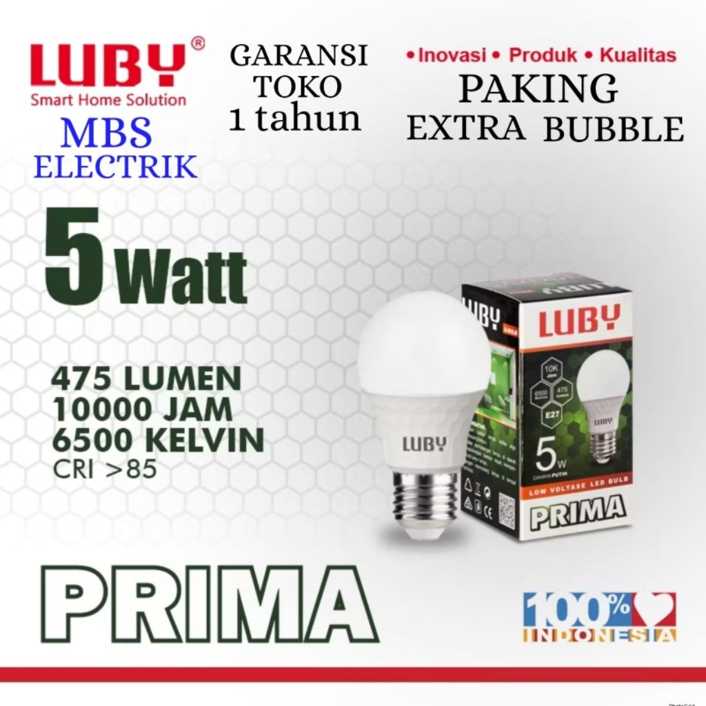 BOHLAM LED LUBY / LAMPU LED LUBY PRIMA 5W