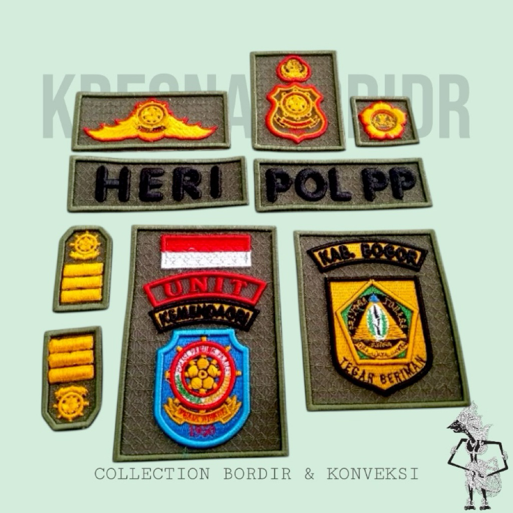 Atribut Satpol PP Motif List/Bordir Satpol PP Motif/Satpoll PP/Variasi Satpoll Pp/Pol Pp