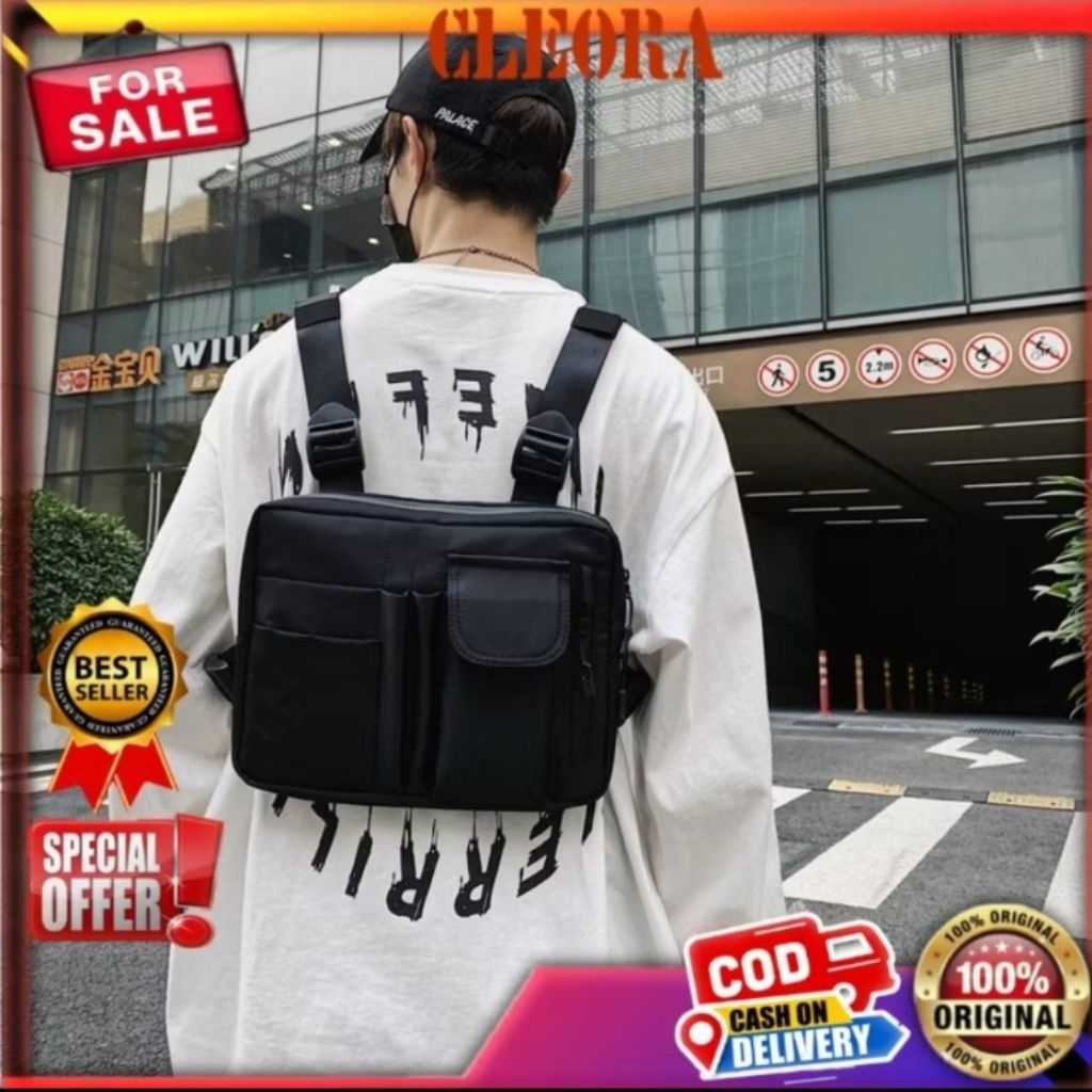 Tas Motor Pria Terbaru Chest Bag Pria Haoshuai Original Tas Rompi Tas Dada Waterproof Kekinian Impor