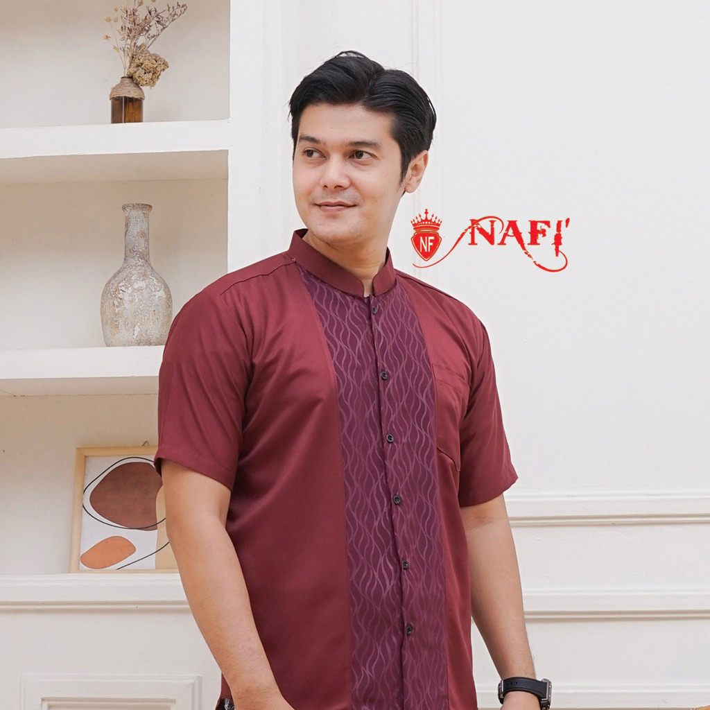 Koko Embos Lengan Pendek Pria Elegan bahan Toyobo