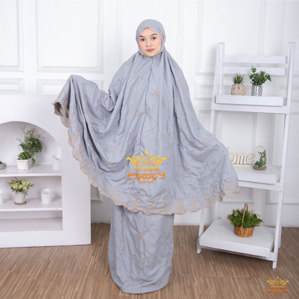Mukena Dewasa Gracela Premium Bordir Manual Renda Mewah Elegan