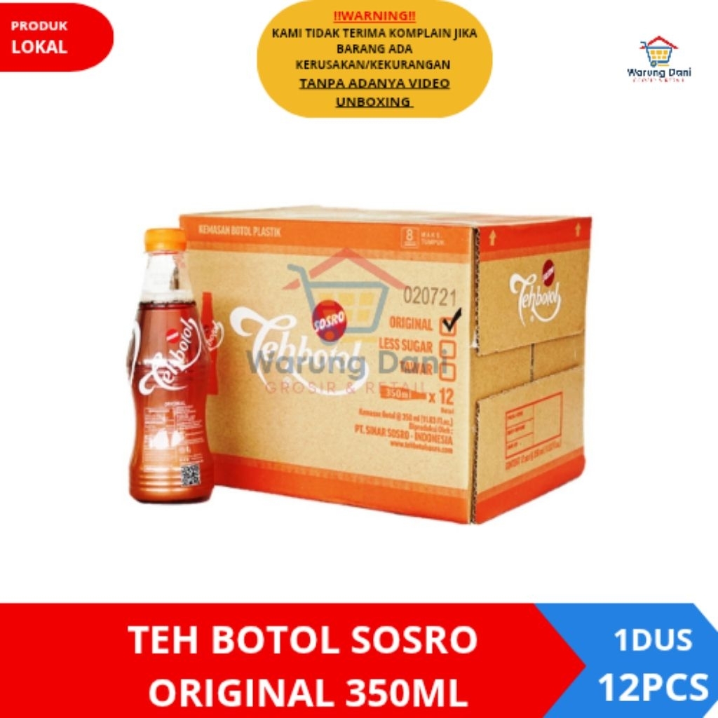 Teh Botol Sosro Original 350ml Minuman Teh Botol Sosro - 1Dus