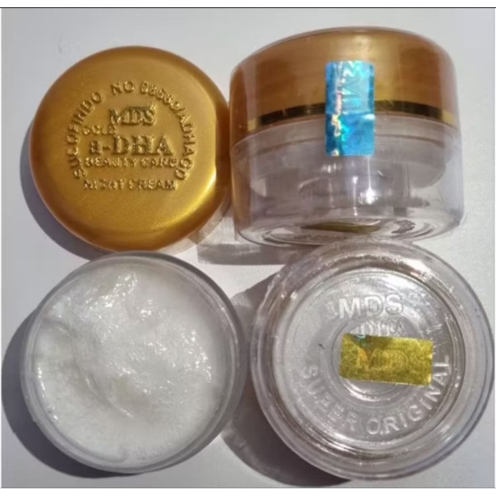 ( Ecer )Cream malam Adha Gold Mds Super Original Timbul Holo Biru