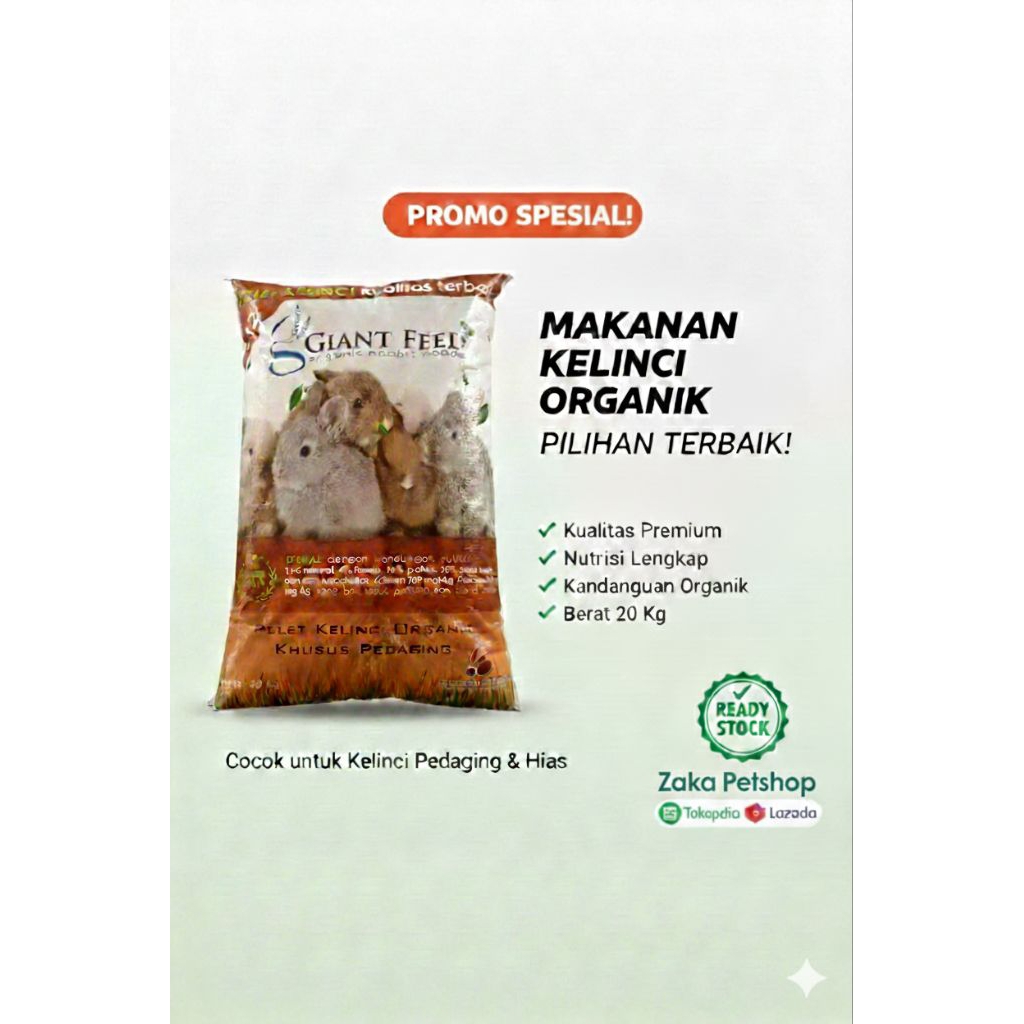 GIANT FEED 20kg/makanan kelinci/pelet kelinci