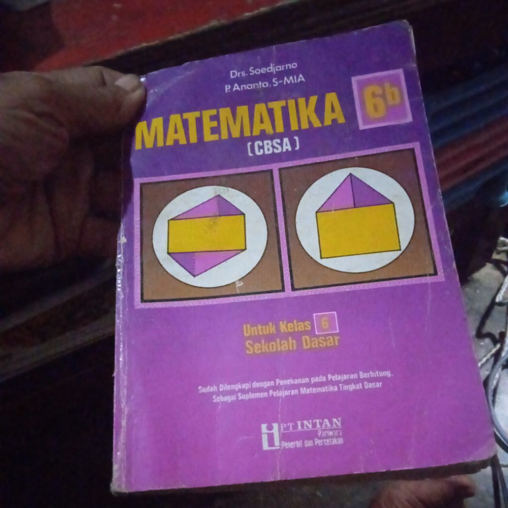 buku Matematika 6b cbsa, Untuk kelas 6 SD, buku original jadul