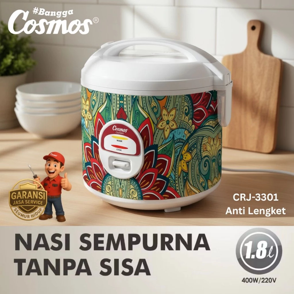 COSMOS RICE COOKER / MAGIC COM - CRJ3301 / CRJ 3301 / CRJ-3301 (1,8 LITER)