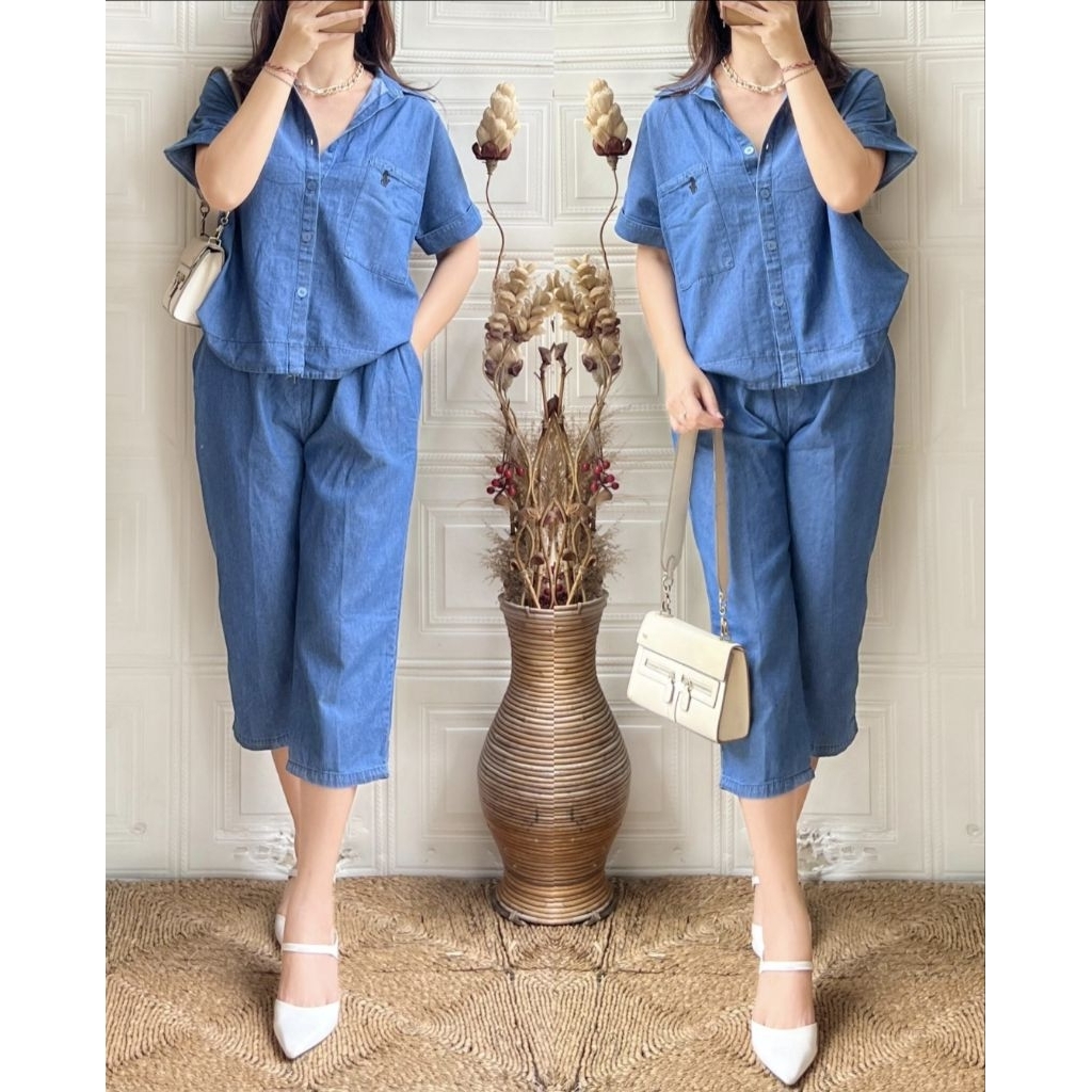 one set jeans wanita