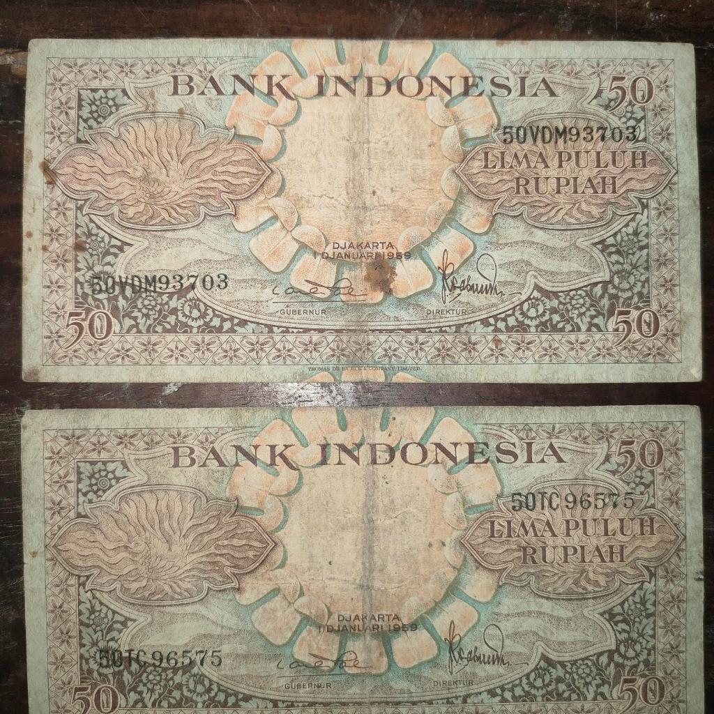 uang kuno 50 rupiah tahun 1959