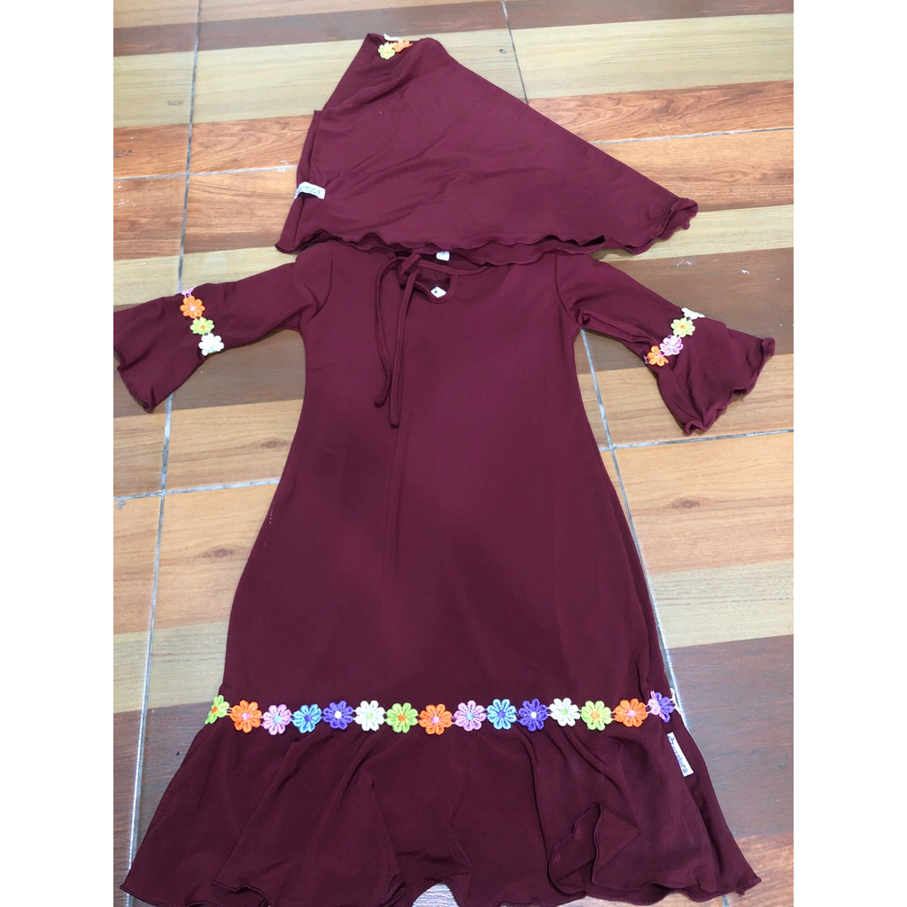 Gamis anak set hijab Dzakira size S dan M