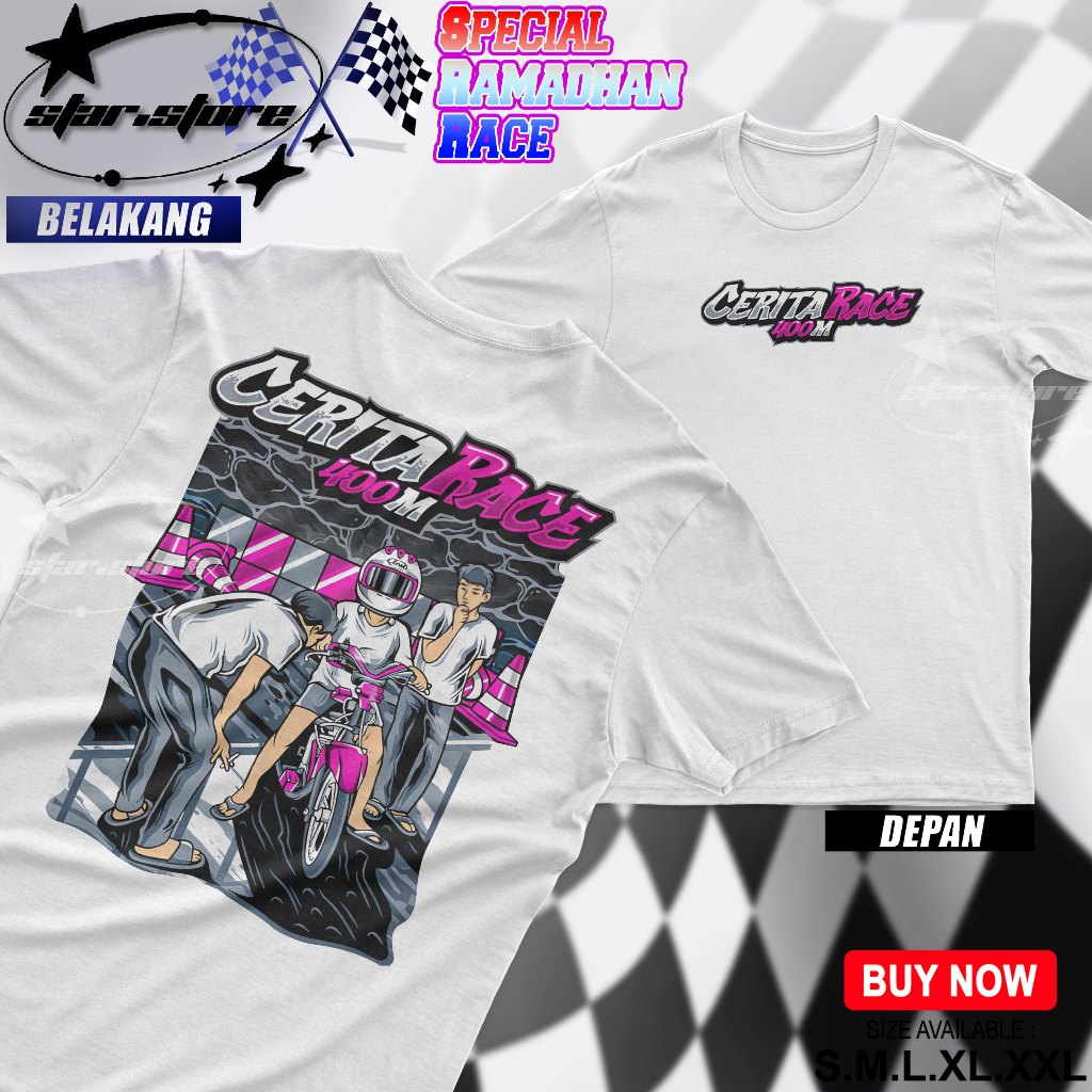 Kaos Ramadhan Race 400M 2026 Marhaban Ya Balapan Drag Bike Baju Ramadan Race Repeat Racing Motor COD