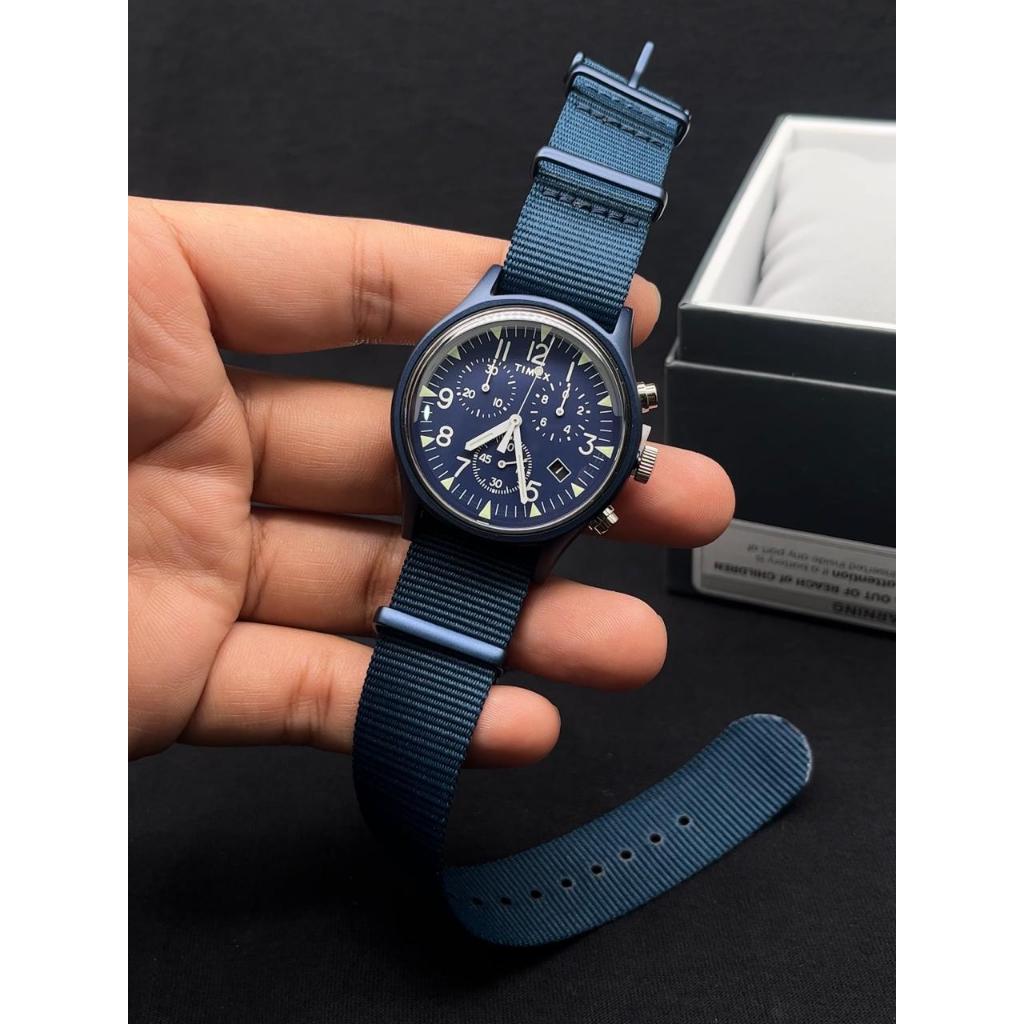 Timex MK1 TW2R67600 Chronograph Mens Blue Navy Dial Blue Navy Nylon Strap