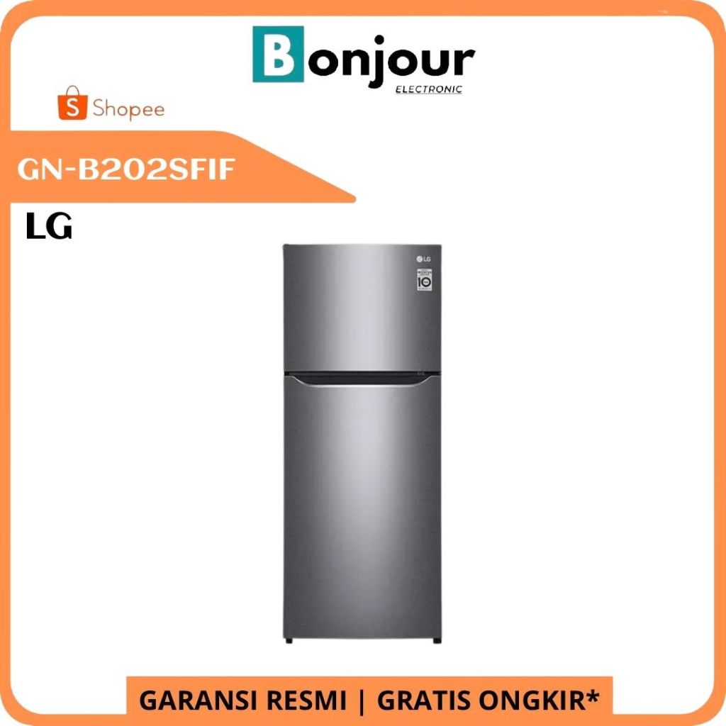 Kulkas 2 Pintu LG GN-B202SFIF Kapasitas 187 Liter Total No Frost Kulkas LG Inverter GN B202SFIF