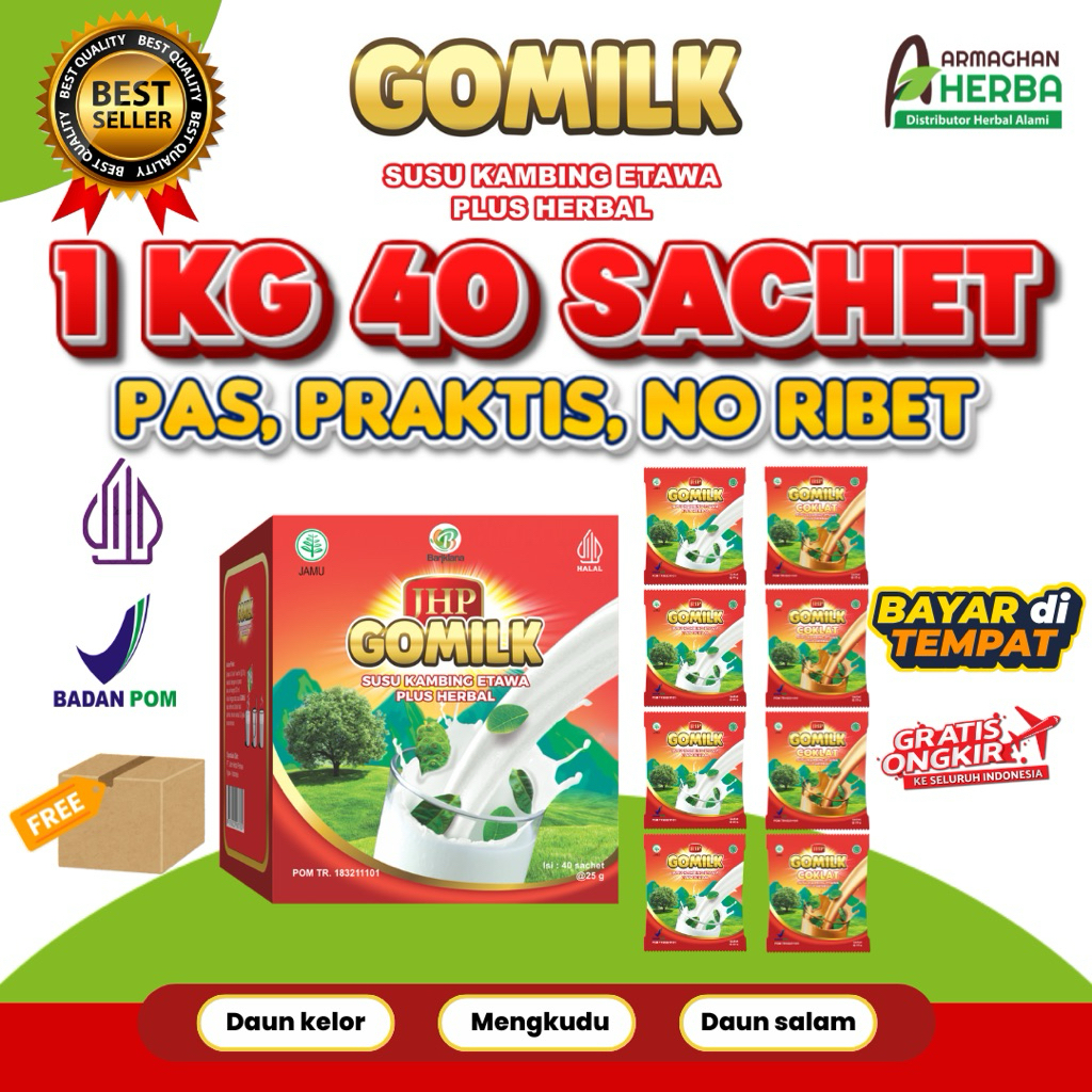 (COD) GOMILK 1 KG Isi 40 Saset | Susu Penambah Stamina | Penambah Berat Badan
