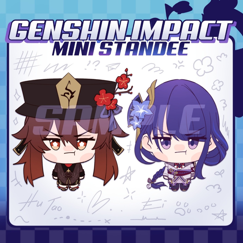 Mini Standee Genshin Impact Fanmerch Raiden Ei/Shogun Hu Tao