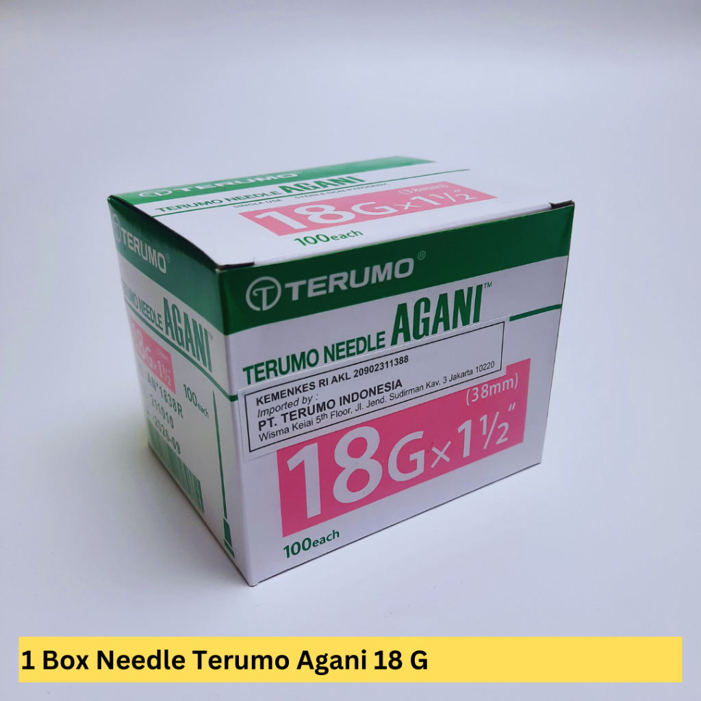 Needle 18G Terumo Box 100 Pcs / Needle Terumo 18 G AGANI
