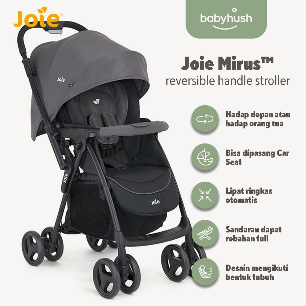 Joie Mirus – Reversible Handle Stroller, Stroller Bayi Dua Arah, Ringan, & Lipat Otomatis