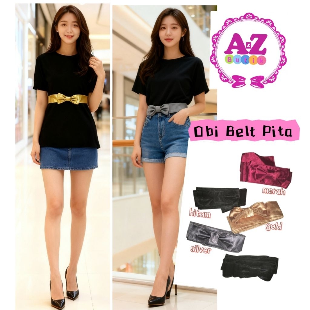 AZ BISA COD Obi Sabuk Ikat Pinggang Satin Pita Kebaya Dress Baju