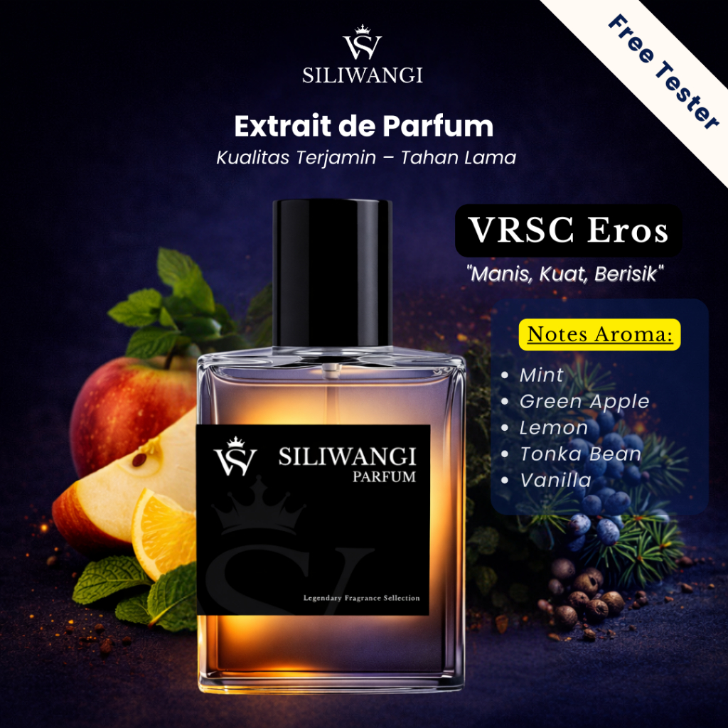 Parfum Pria Wangi Tahan Lama Inspired VRSC Eros ukuran 30 ml By Siliwangi Parfum