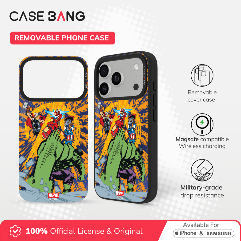 Casebang Removable Phone Case Cover Avenger Series - Hulk Smash Magnetic Casing Iphone
