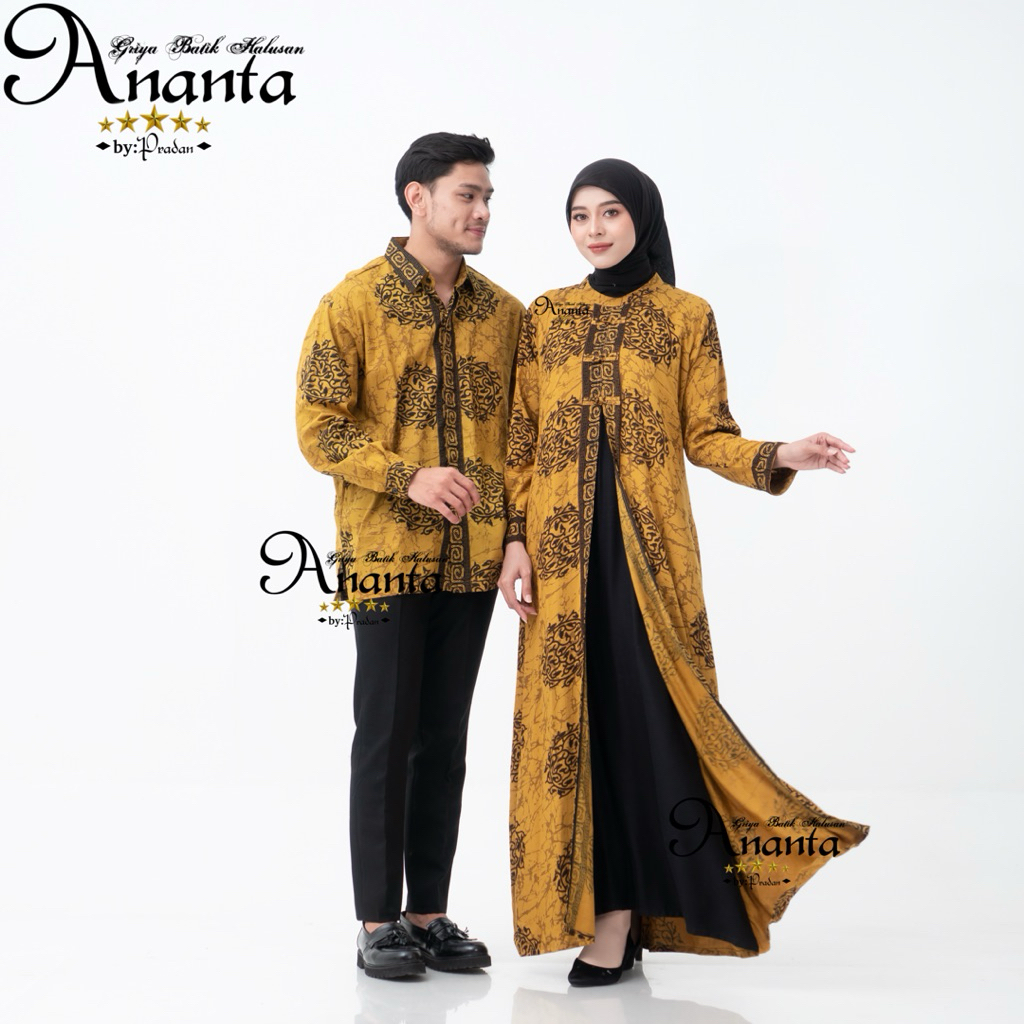 Batik Ananta Couple Sarimbitan Batik Haluskan, Kemeja Batik Halusan Dan Gamis Batik Halusan