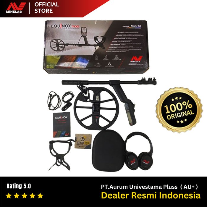 Metal Detektor Minelab Equinox 700 Second RESMI Detektor Emas dan Harta Karun, Multi IQ Waterproof 5