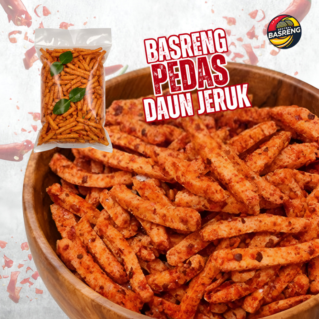 SENTRAL BASRENG 1KG STIK Pedas Daun Jeruk bumbu kering Renyah