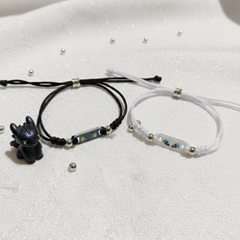 PULSERA Gelang Pasangan persahabatan 2 orang toothless Night furry Simple Aesthetic