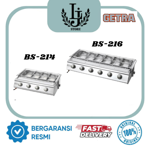 Kompor Pemanggang Getra BS-214( 4 Tungku)/ BS-216 (6 Tungku) Kompor Pemanggang Steinless Getra