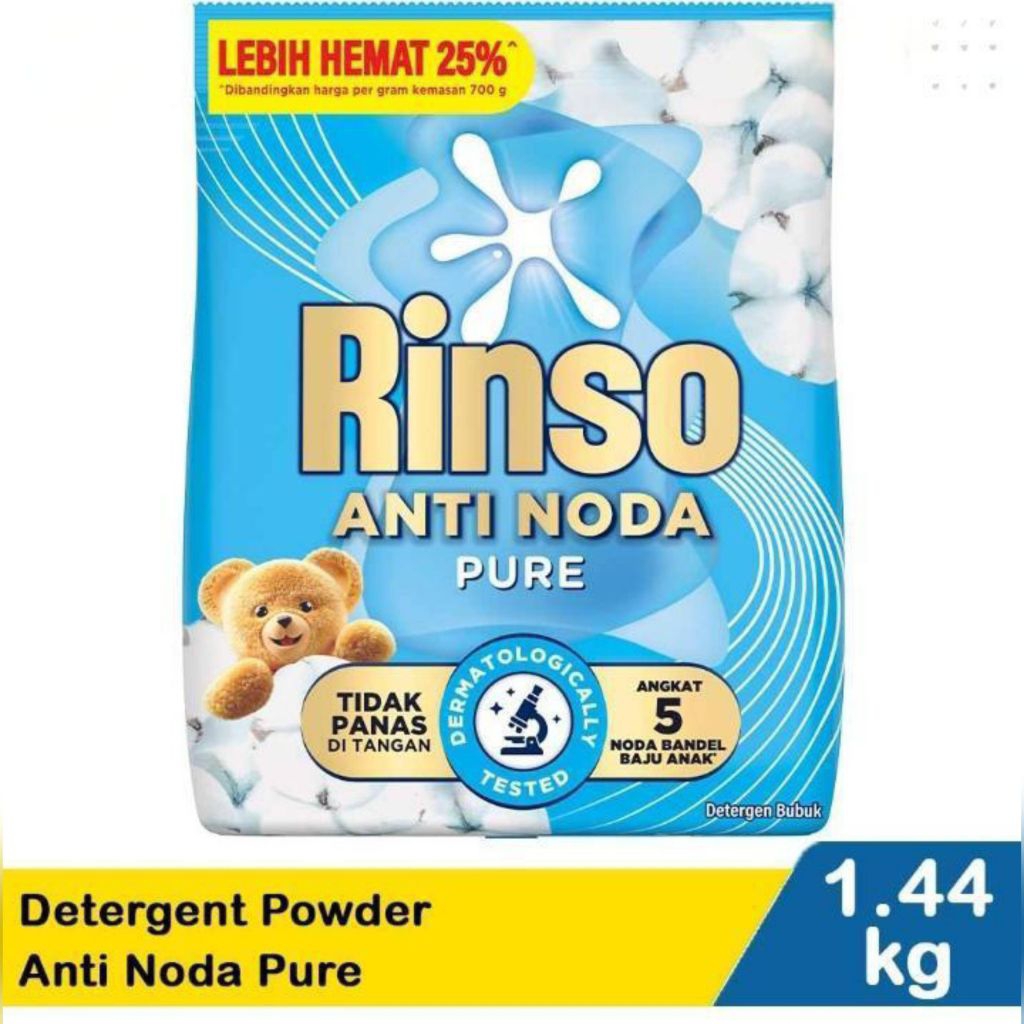 Rinso pure Deterjen bubuk 1,44 kg ukuran besar lebih hemat- Lembut, Konsentrat, Efektif Japanese pea