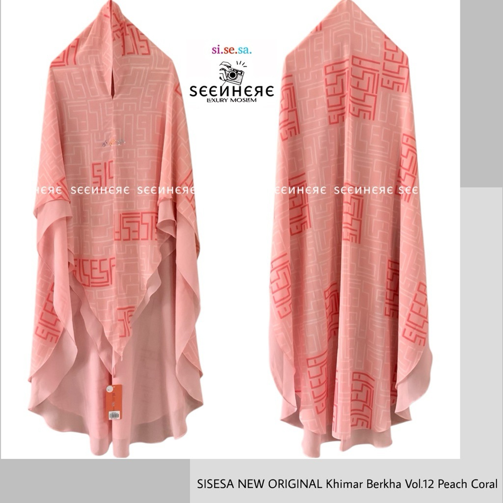SISESA NEW ORIGINAL GUARANTEED - Khimar Berkha Vol.12 Peach Coral