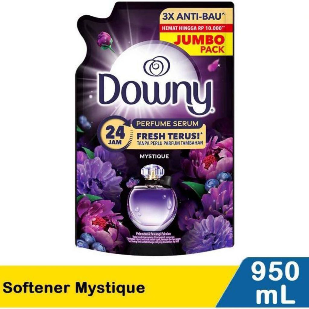 [kemasan besar] Downy softener Pelembut dan Pewangi Pakaian 950ml - Konsentrat Premium Parfum Mystiq