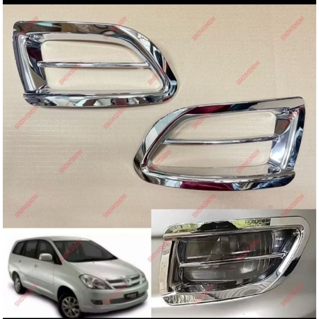 Cover Fog Lamp / Ring Garnish Fog Lamp Toyota Innova old/lama  2004-2008 Full Chrome Harga Sepasang