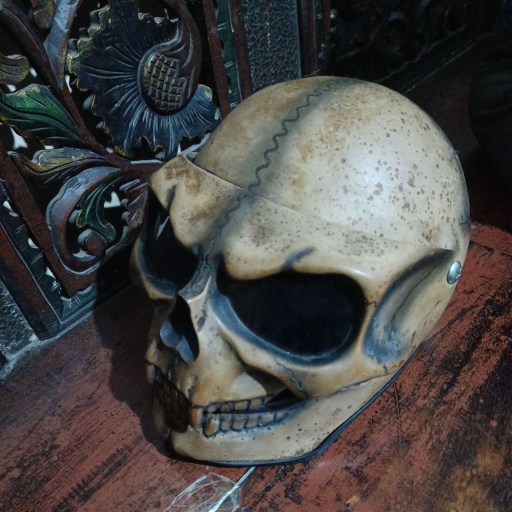 Helm Tengkorak Skeleton Unik - Helm Custom Antik, Helm Unik, Helm Full Face