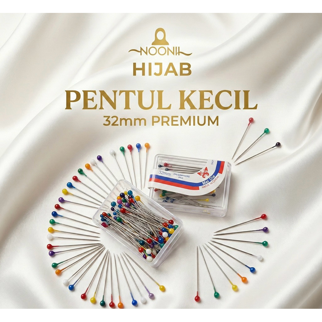 Jarum Pentul Mini Anti Karat Premium | Jarum Pentol Kecil Jilbab Stenlis Tajam Peniti Hijab Murah Go