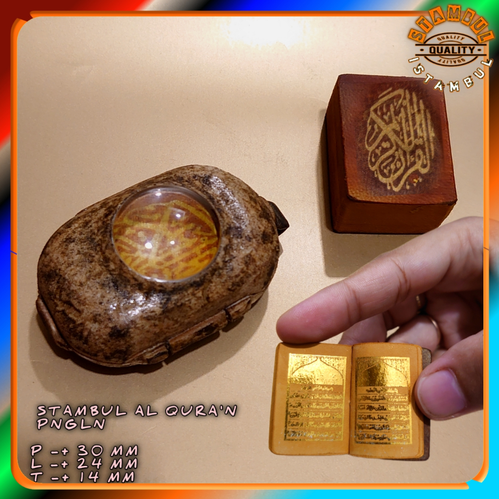 (BISA COD) Stambul AL QUR'AN wadah bandul antik ada kaca pembesar