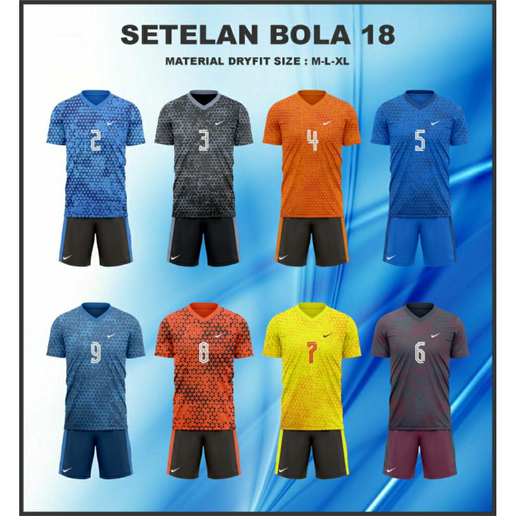 Jersey Sepak Bola Tim 18pcs